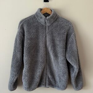 PINK Victoria's Secret Gray Cozy and Plush Sherpa Jacket. women’s Small
